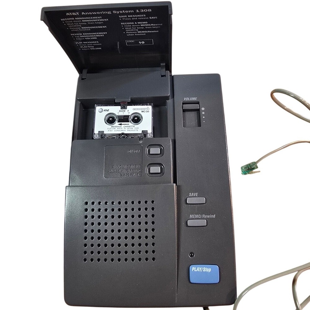 Vintage 1991 AT&T 1308 Remote Answering System Machine Used with Original Box